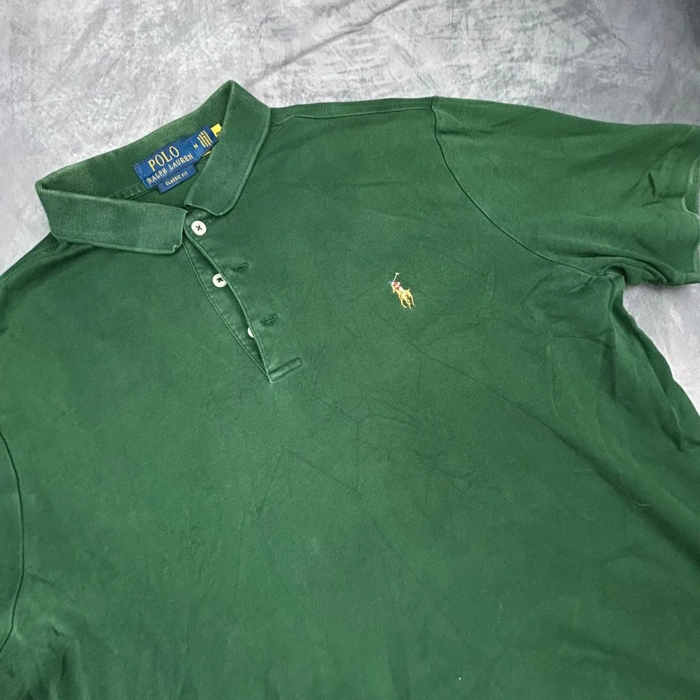 Polo Ralph Lauren Mens Classic Fit Polo Shirt Green Medium Y2K 0790‎